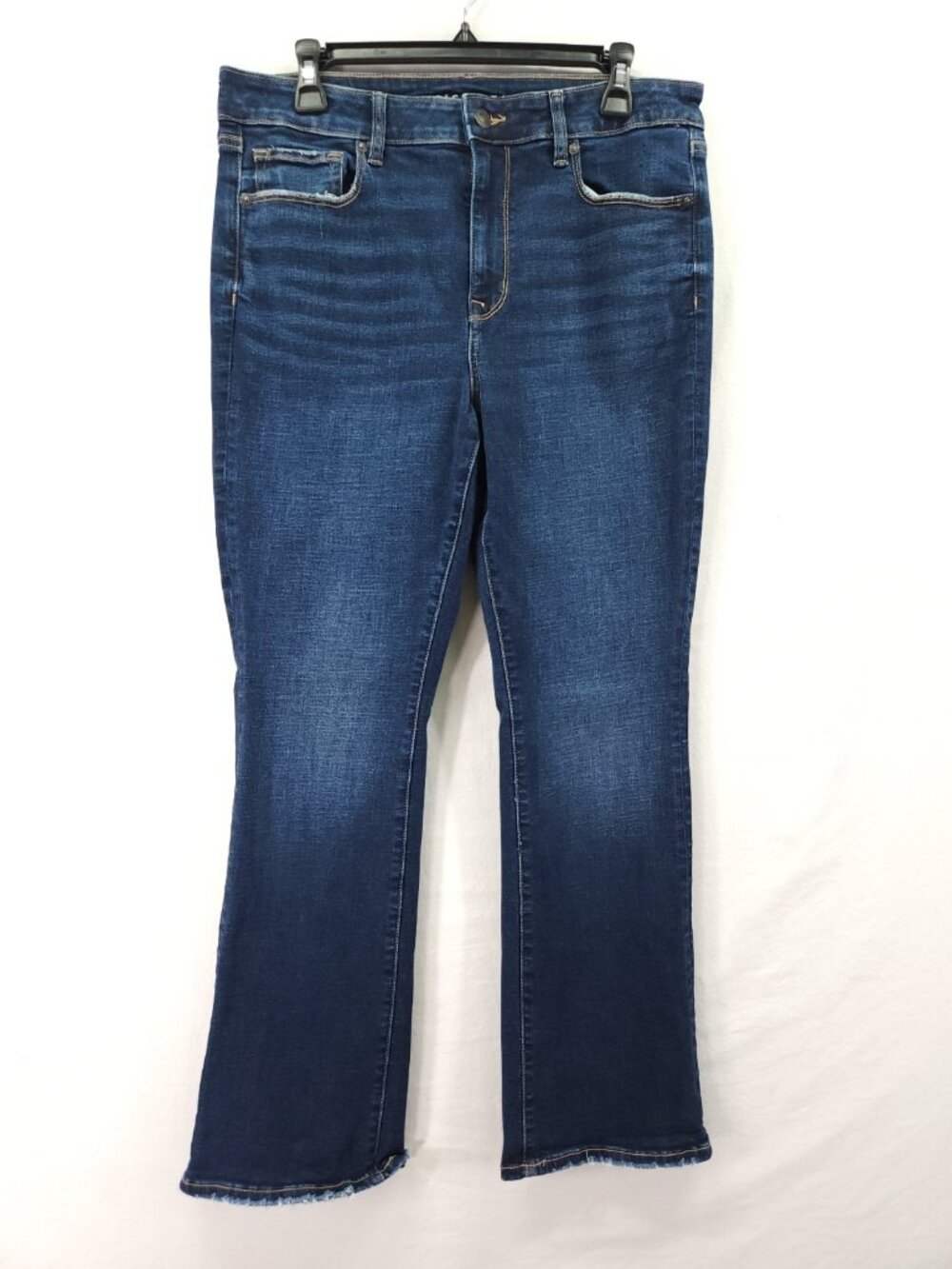 American Eagle Womens 12 33x29 Short High Rise Skinny Kick Flare Jeans Dark Wash